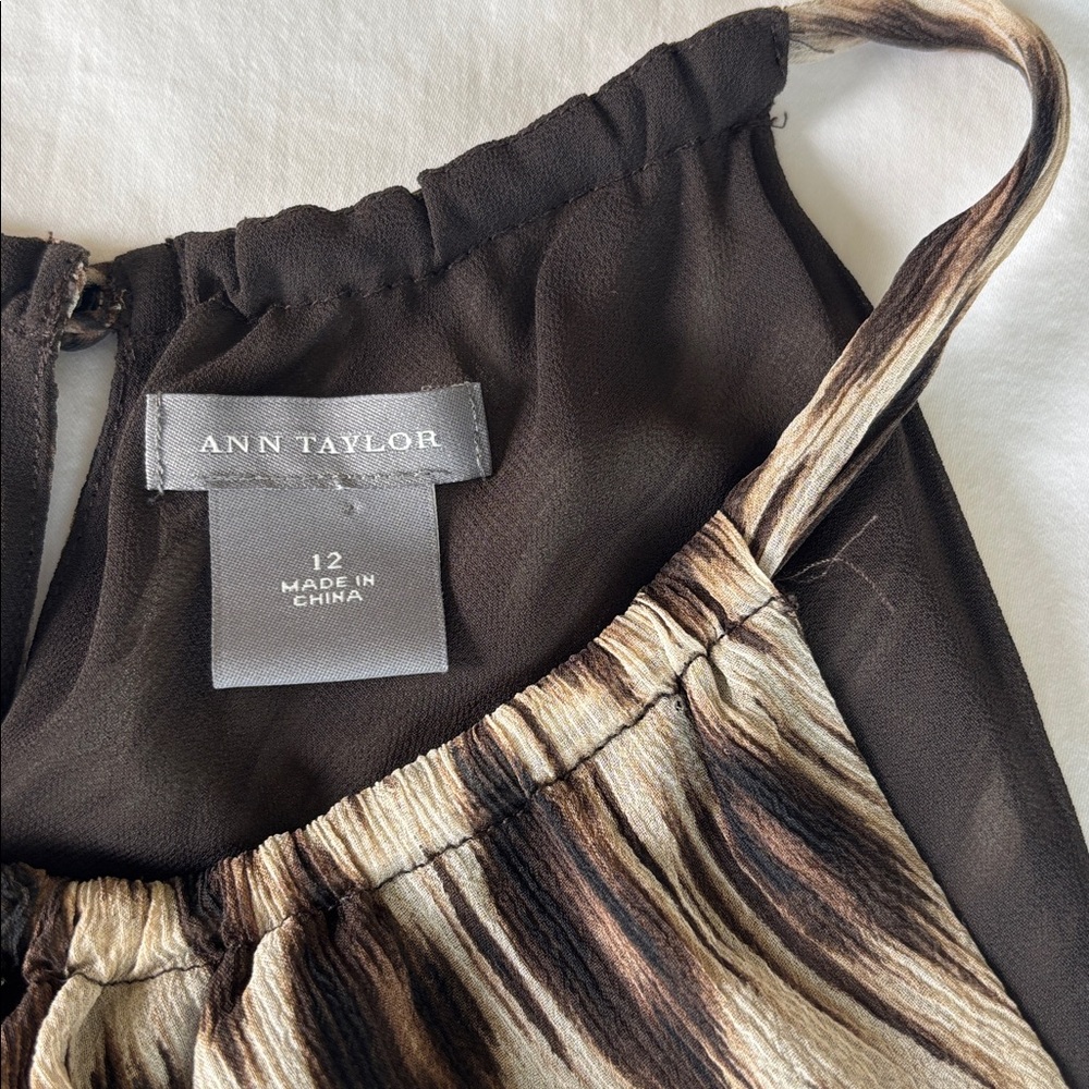Ann Taylor Animal Print Halter Top Size 12 - Picture 3 of 5